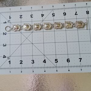 Charming Stamped 925 Link Toggle Braclet Sterling